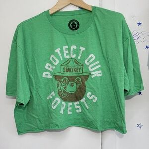 Green Smokey Bear Graphic Tee Size 2XL Cropped